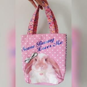 Pink Bunny Print Tote Bag